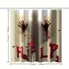 Halloween Shower Curtain Window Curtains Horror Bloody Hands Bathroom Shower Curtains for Halloween Decor