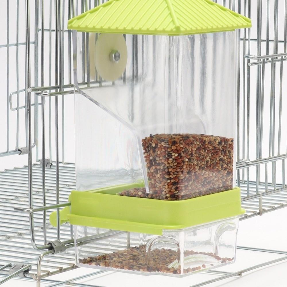 New Automatic Bird Feeding Bowl No Mess Large Capacity Parrot Feeder Easy Clean Transparent Food Container For Small Birds