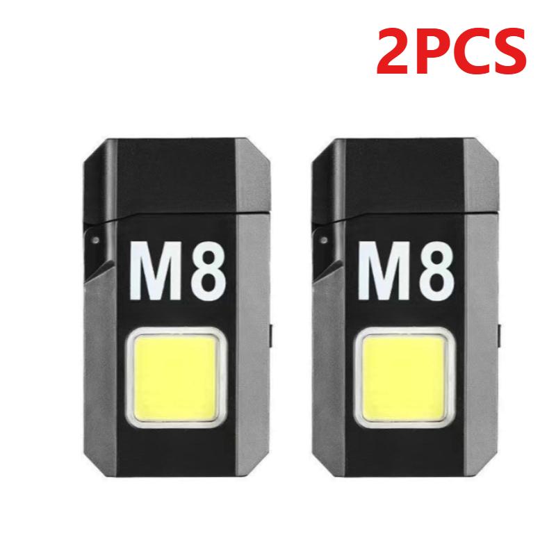 3PCS EDC Keychain Flashlight COB Portable Work Light USB Rechargeable Outdoor Camping Fishing Pocket Lamps with Heating Wire