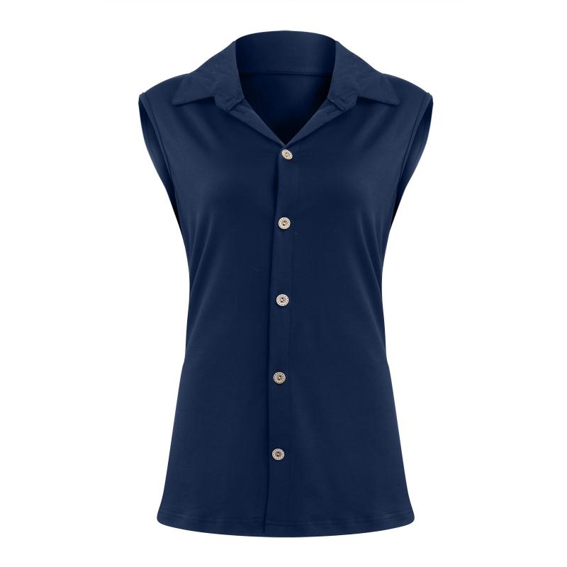 Tops & Tees Casual Top Stand-up Collar Shirt Women's Sleeveless Vest