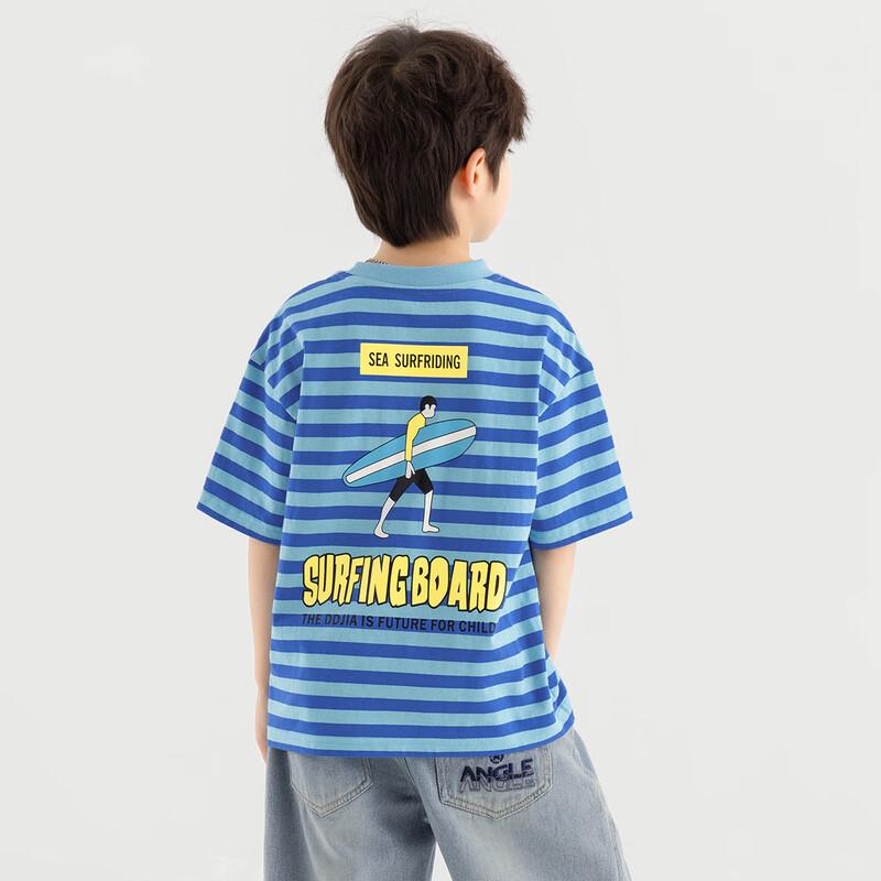 

Duoduoja Boys Surf Print Striped T-Shirt 110