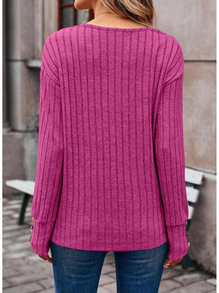 European-American Women's V-Neck Long Sleeve Button Shirt - New Fall/Winter 2025 Collection