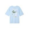 Nike American Vintage Hand-Painted Graffiti Lettering Print Dopamine Crew Neck Short Sleeve Drop Shoulder T-Shirt Women T-Shirt Blue DX6150-441