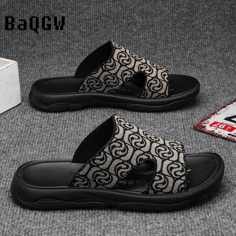 Sandals Men Flats Casual Slippers Summer Shoes 2024 New Fashion Flip Flops Beach Bohemian Outwear Shoes for Men Home Slides