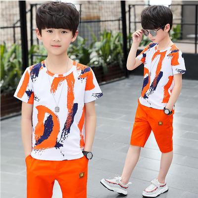 Children's Boys' Suits, Short-sleeved, Big Children's Baby Summer Sports Two-piece Children's Clothing