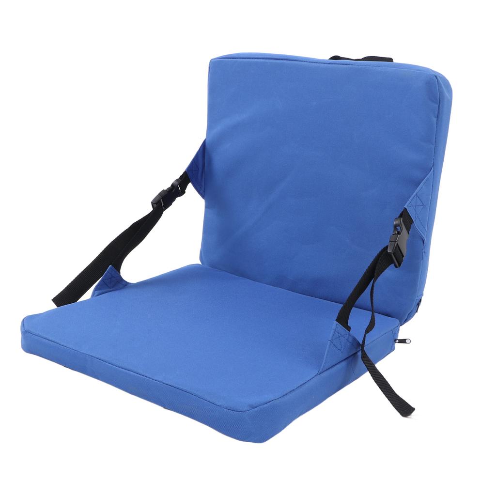 Thickened Anti Dirt Outdoor Seat Back Cushion Portable Folding Stadium Seat with Back Support for Camping Concert Blue