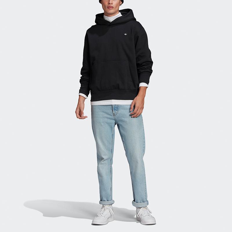 Adidas Originals Premium Hoodie With Trefoil Logo Men Tops Black GN3384