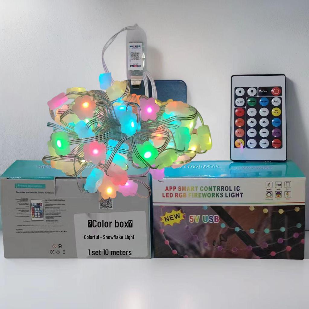 Iridescent Star String Lights: USB-Powered Ambient Decor for Outdoor Camping and Holidays