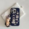 Ins 3D plush dog puppy pendant bracelet cute cartoon animal phone case for iphone 17 13 14 15 pro max 16 promax capa