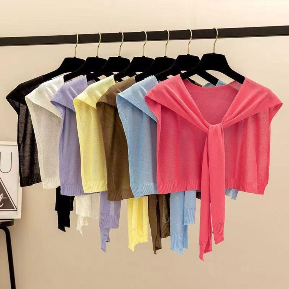 Thin Knitted Shawl Cloak Neck Wrap All-match Knitting Shawl Clothes Decoration