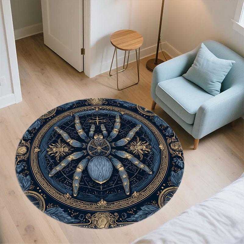 Spider pattern round rug,Carpet Rug for Living Room Bedroom Playroom ,Non-slip Floor Mat,Holiday Gifts and Birthday Gifts.