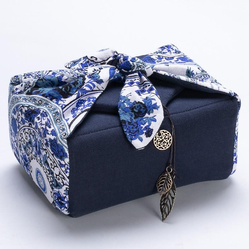

Cotton Linen Tea Set Cloth Bag Teapot Teacup Folding Storage Bag Portable Travel Outdoor Organizer Multi-Purpose Storage Box
