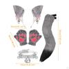 Fox Ears Tail Gloves Collar Set Animal Cosplay for Carnival