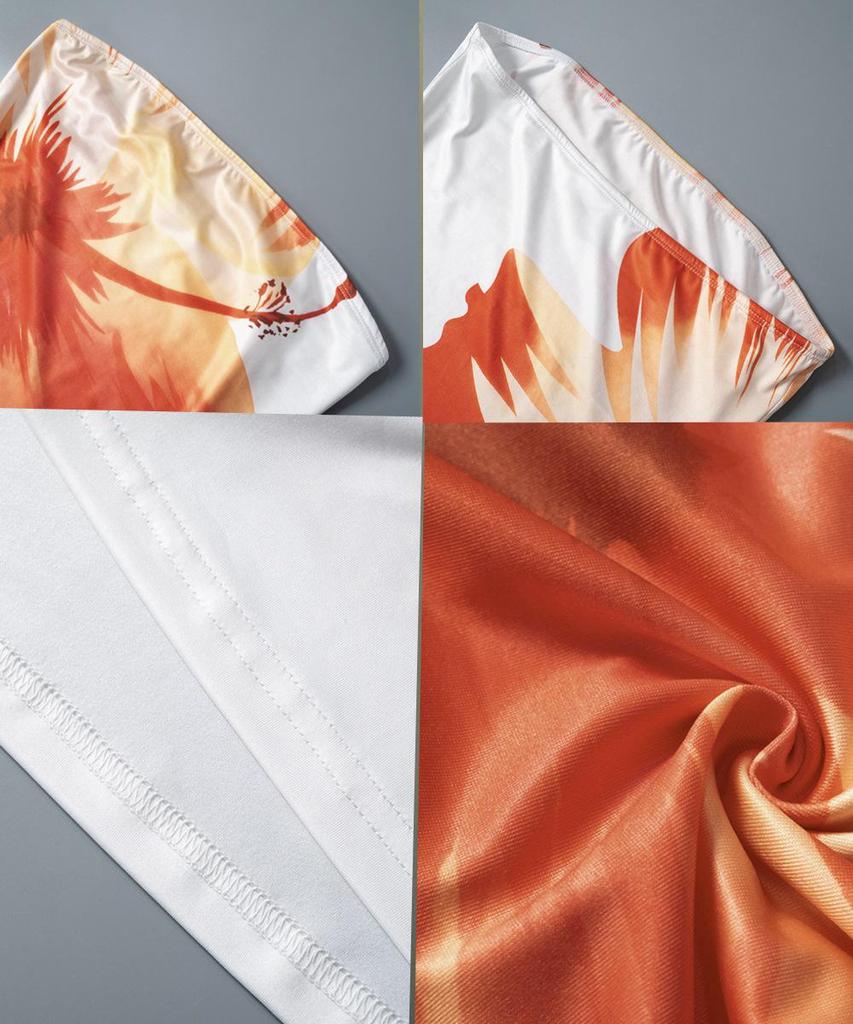 Hochwertiges europäisches und amerikanisches trägerloses Sommerkleid mit Aufdruck für Damen: Sexy, Taillenbetonende, Hüftbetonende Mode