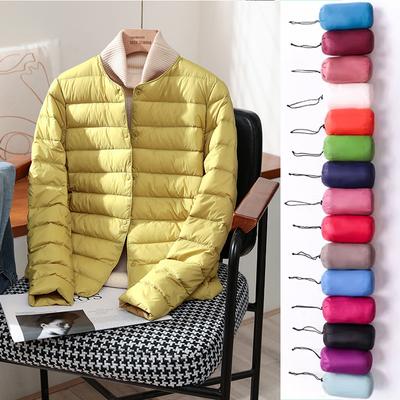 Autumn Winter Warm Women White Duck Down Slim Jackets Female Fashion Ultra Lightweight Packable Puffer Coats