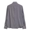finamore Gray 28416-1 Button Cashmere Blend Wide Collar Shirt tops L grayUsed