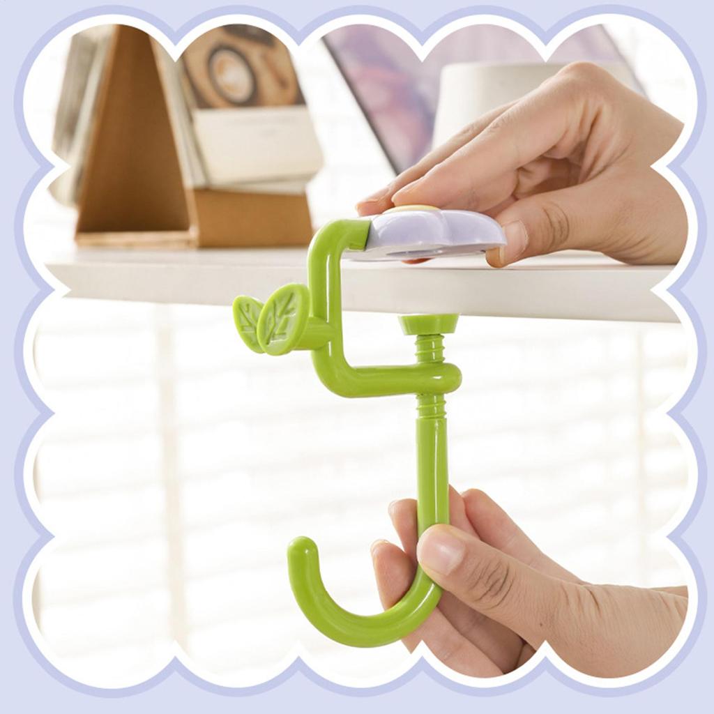 Desk Side Hooks Portable Bag Hook Flower Plastic Table Hook Purse Handbag Travel Bag Organizer Holder Hanger Office Decor