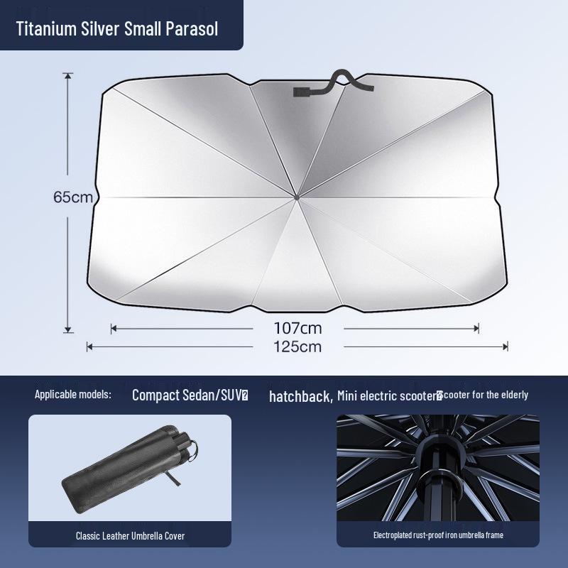 Retractable Car Sunshade Umbrella: UV Protection & Heat Insulation for Windshield