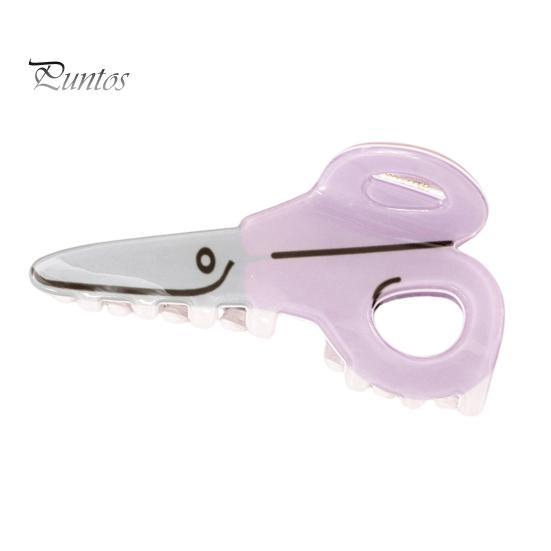 Scissors Rulers Design Hair Claw Thick Built-in Spring Claw, Transparent Soft Acrylic Shower with Office Accessories Curved Anti-Slip Teeth,