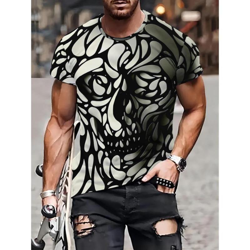 Summer Fashion Men's T-shirt Animal Pattern 3D Print Casual Loose Outdoor Boy Short Sleeve Tees Top Pullover Clothing