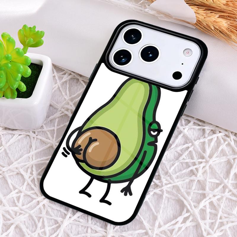 Cartoon Avocado Bumper Phone Case for iPhone 17 Air 16 15 11 12 14 13 Pro Max Shockproof Cover