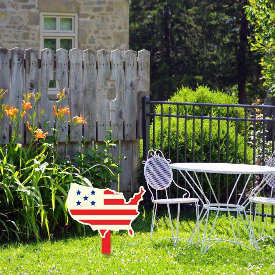 Hvězdný vlastenecký zahradní kůl v americkém stylu, venkovní kůl, vánoční dekorace ke Dni nezávislosti pro domácí dekoraci na trávník na zahradě
