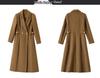 Women's Double-Breasted Lapel Wool Coat - Autumn/Winter Korean Fashion