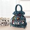 Ethnische Spitze Eimer Handtasche - Damen Koreanische Einfarbige Abendtasche