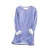 Women's Fashionable Printed Round Neck Long Sleeved Plush Warm Pullover Top
