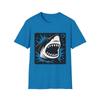Unisex Softstyle T-Shirt Comic Style Shark Rage Graphic Deep Sea Menace Tee