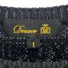 Drawer Border Short Sleeve Fringe Knit 1 Black Cut Women Used