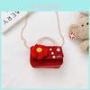 Kids Cotton Little Girl Handbag With Chain Straps For Daily Use