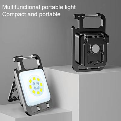Wiederaufladbare Magnetische Saugkraft Hohe Helligkeit Schnappfeder Flaschenöffner Notlicht Mini LED Taschenlampe Schlüsselanhänger Arbeitsleuchte Campingzubehör
