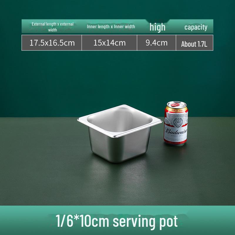 Quadratische Servierschüssel aus Edelstahl mit Deckel für Fast Food, Milchtee, Gewürze oder Hot Pot