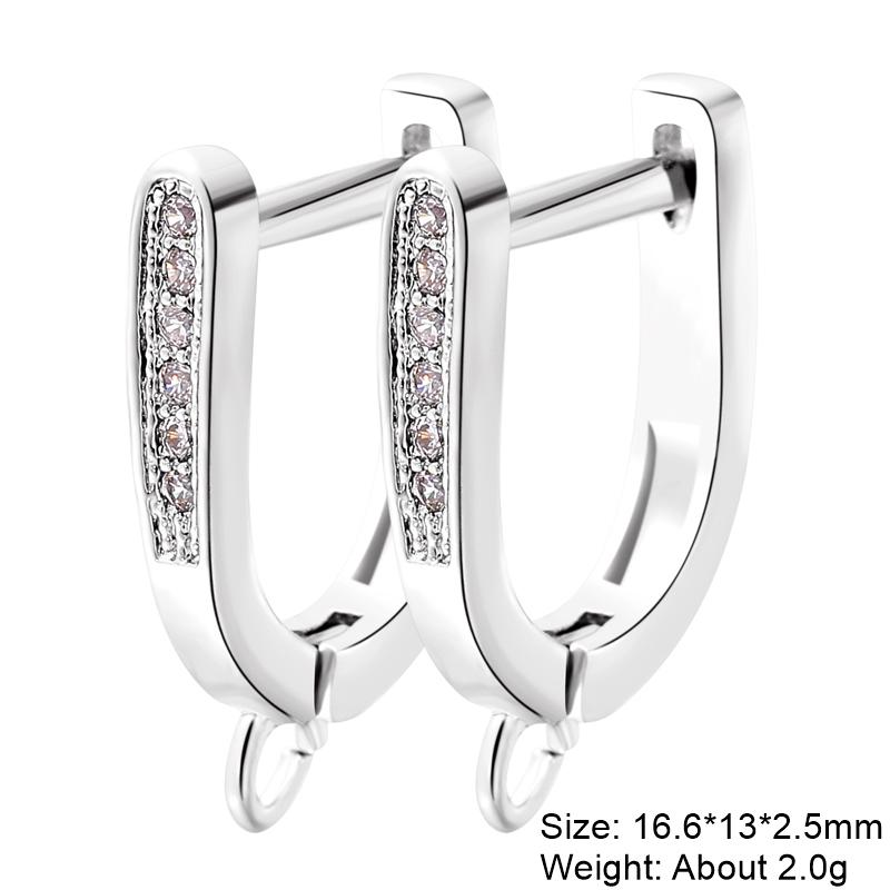 Juya 2 4 Pcs/Lot DIY Anti-Allergy Gold Silver Plated Schwenzy Fastener Ear Wire Hooks Women Earrings Accessories Supplies