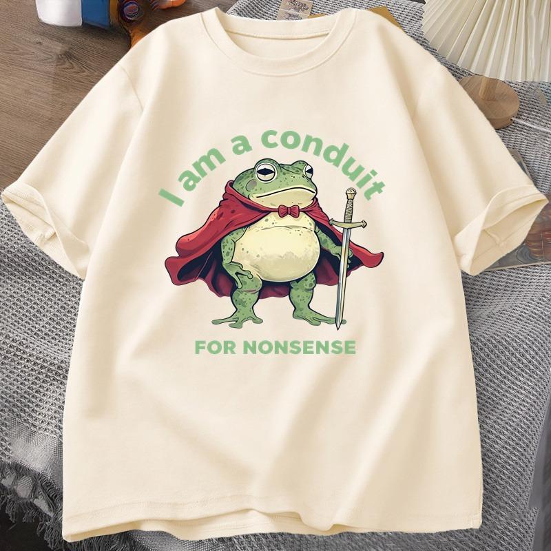 Ich bin ein Kanal für Unsinn T-Shirt Unisex Damen Lustige Frosch Weirdcore Sprüche T-Shirt Tee Erwachsene Unisex Grafik Humor Unisex Kleidung