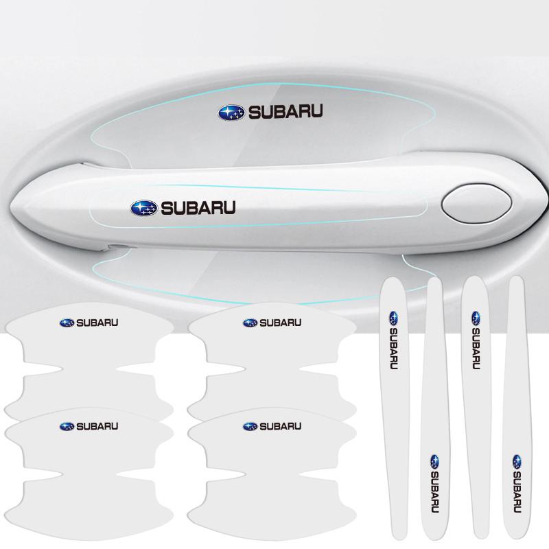 8pcs Car Door Handle Stickers Transparent Protector Film For Subaru STI Forester Impreza Legacy Outback XV BRZ WRX Tribeca X222