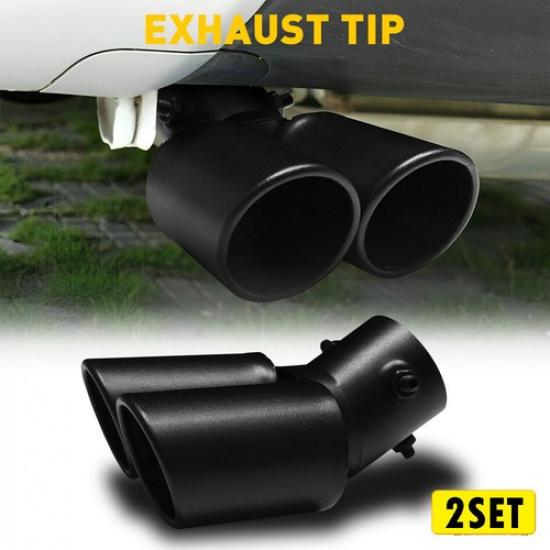 Car Exhaust Pipe Tail Rear Tip Muffler Auto Accessories Replace Kit Black AUXITO