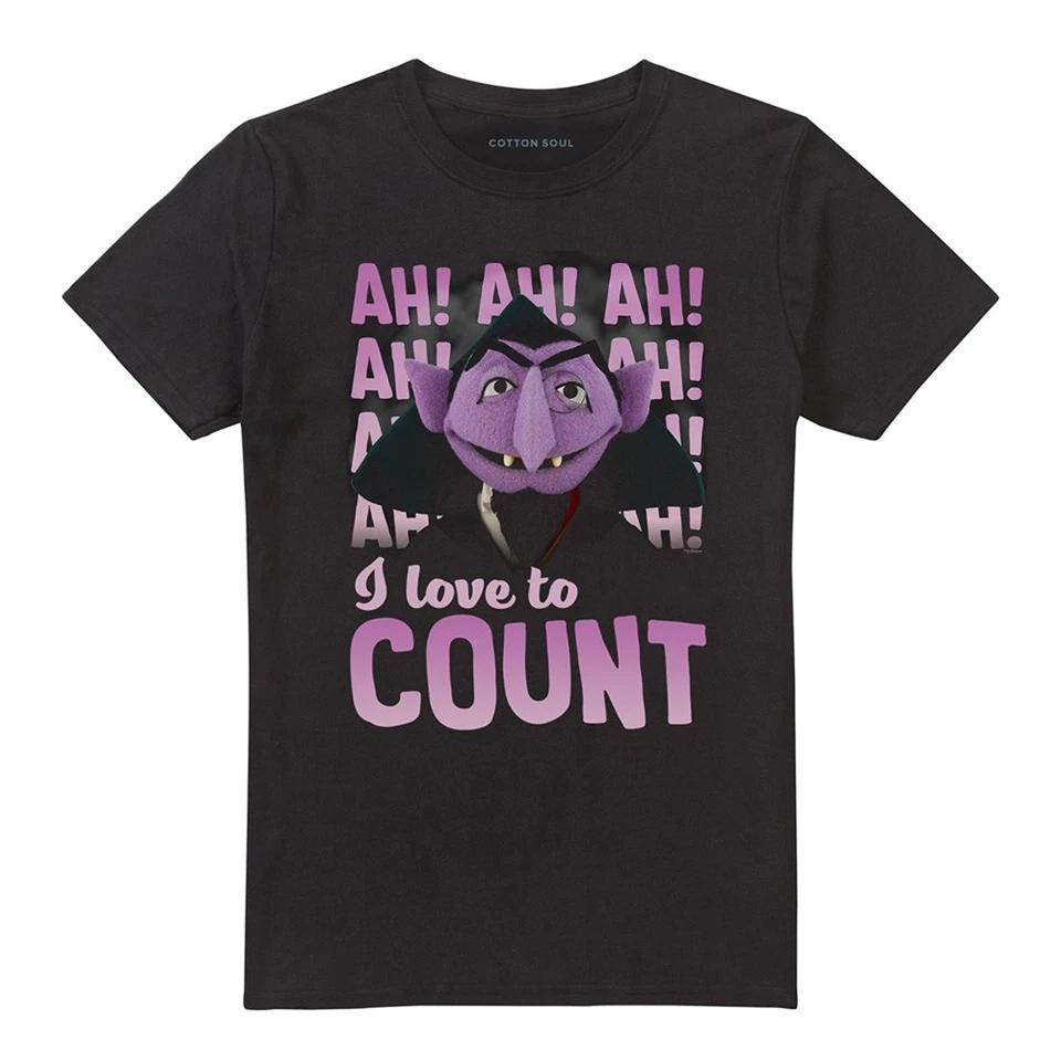 Sesame Street The Count Ah! Ah! Ah! T-Shirt S-5XL, Black L