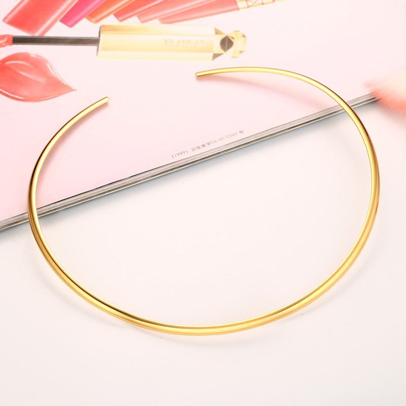 Collana Girocollo in Acciaio Inossidabile per Donna, Bracciale Rigido Aperto, Collana Minimalista Regalo per Festa di Compleanno