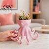 Octopus Shaped Flowerpot 3D Printed Vase, Flowerpot, Creative Planter Pot, Garden Decoration Funny Animal Statue for Indoor Outdoor Plants Decorations