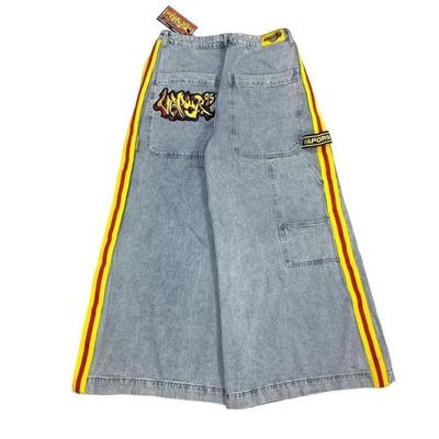 New Harajuku Casual Loose Washed Jeans Y2K Street Hip-hop Wide-leg Pants for Men and Women