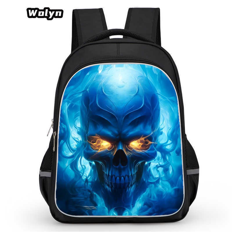 Skull Series Peripheral Animation Printing Backpack Student Bag Support