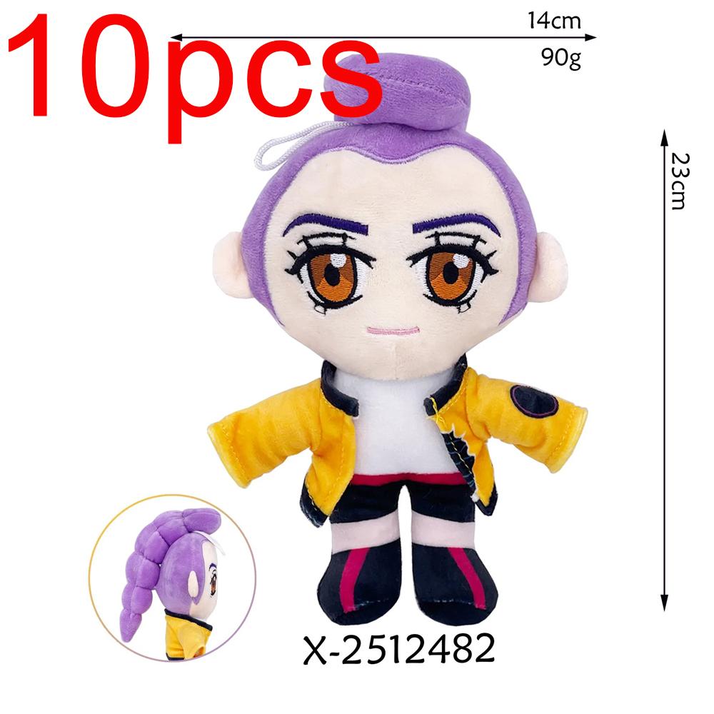 10PCS Anime Kpop Demons Hunters Plush Adorable Purple Tiger Black Cap Magpie Featuring 3 Eyes Monster Hunt Girls Group Doll Designed For Fans Gifts