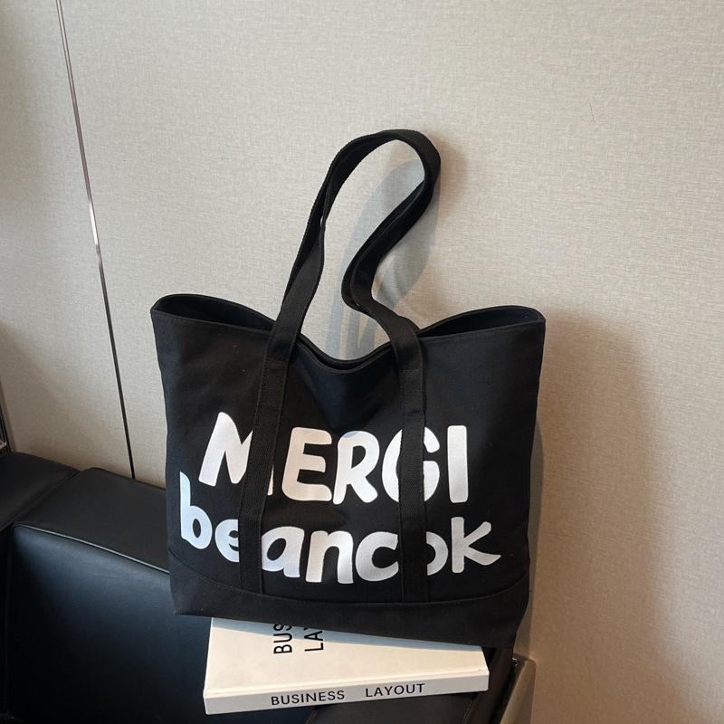 Bag Lazy Underarm Bag Women's 2025 New Alphabet Printed Tote Bag Large Capacity Shoulder Bag