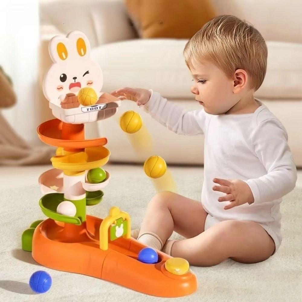 Rotating Design Rabbit Rail Car Ball Toys Track Turn Around Toy  Children's Development