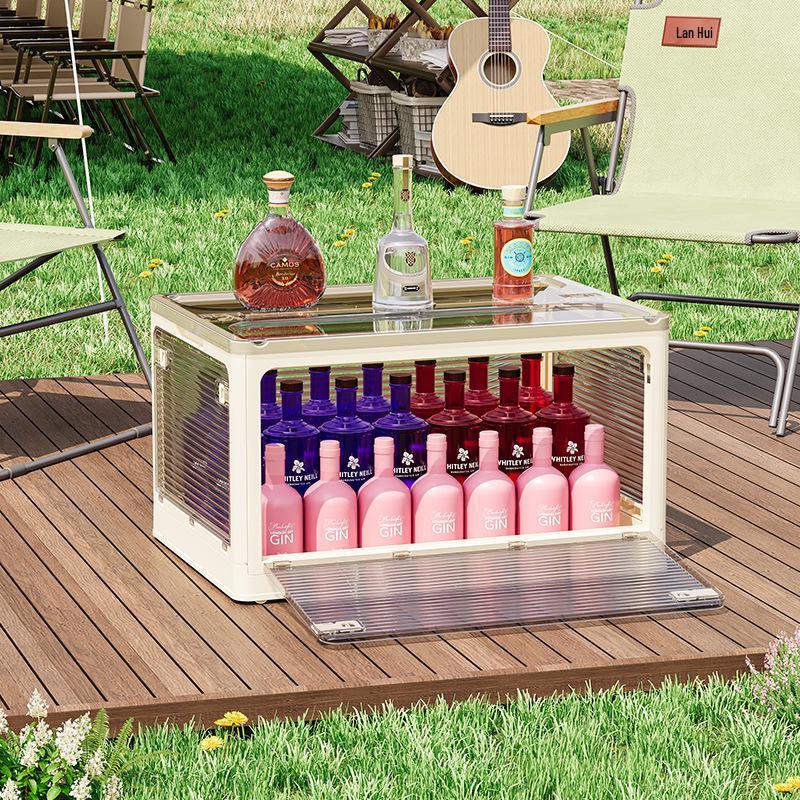 

Складной ящик для хранения с пятью секциями для книг и товаров для питомцев, идеально подходит для кемпинга и использования в автомобиле Small 44.5*31.5*26 кремовый