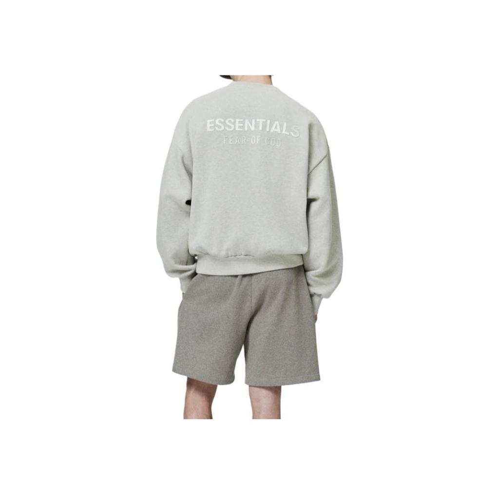 Fear of God Essentials Classic Fit Fleece Crewneck Heather Stone Men Tops Tan 192SP252042F