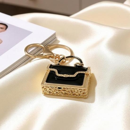 Schlüsselanhänger Anhänger Emaille Mini Handtasche Design Schlüsselanhänger mit Anti-Oxidation Hummerverschluss Dekorative Rucksäcke Zubehör