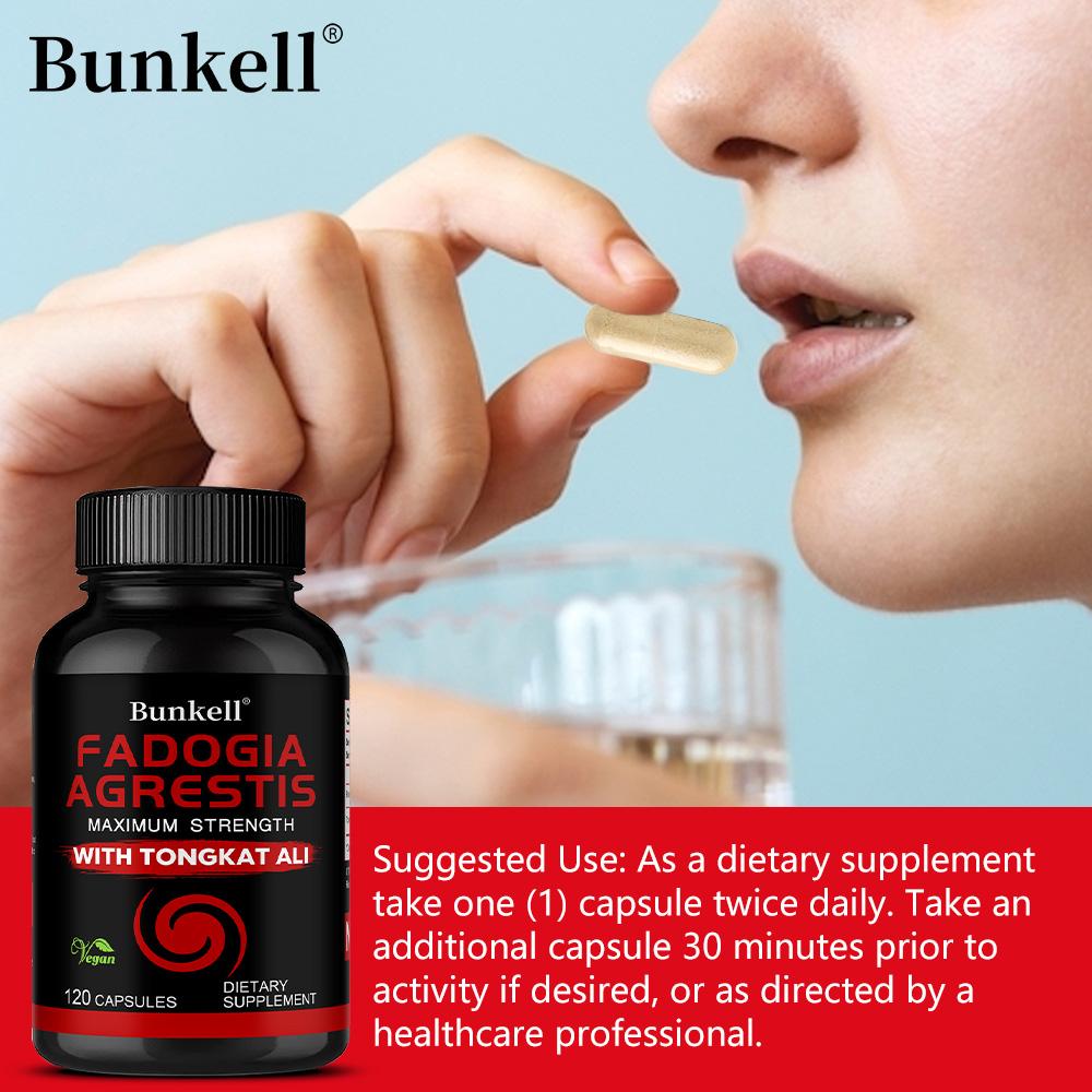 Fadogia Agrestis Extract Dietary Supplement, Tongkat Ali Root Extract, 120 Capsules Per Bottle